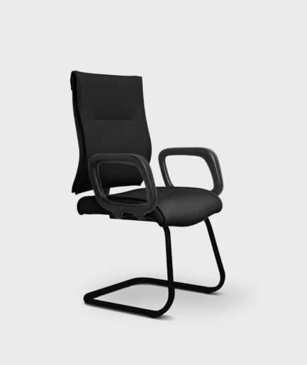 Poltrona fixa diretor Infinity Star com base "S" preta e braço preto