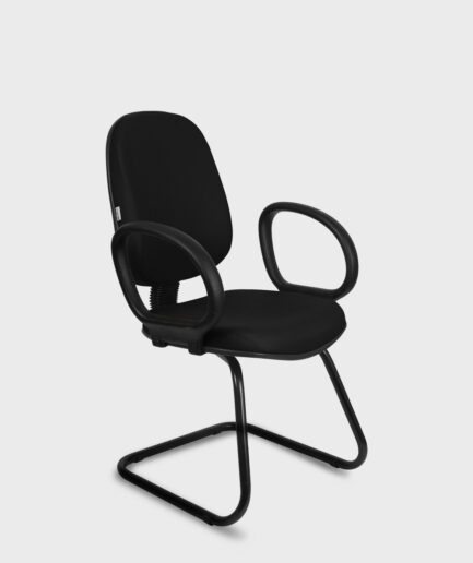 Cadeira fixa executiva Internauta com base "S" preta e braço preto