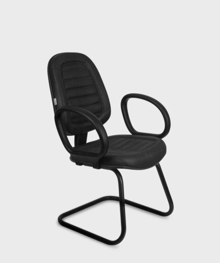 Cadeira fixa executiva Internauta com base "S" com braço preto