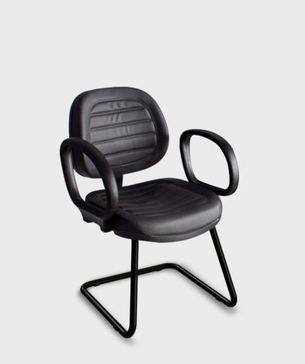 Cadeira fixa executiva Internauta com base "S" preta e braço preto