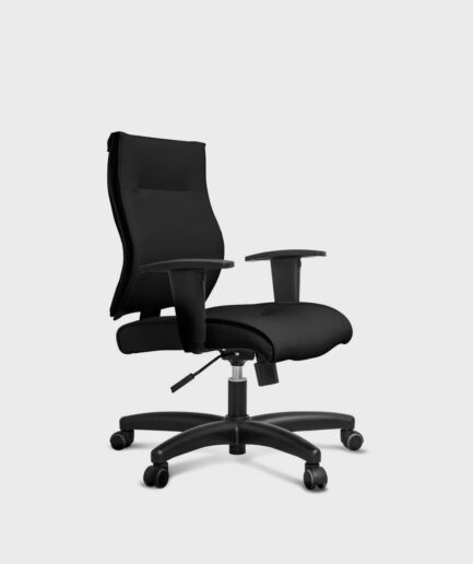 Poltrona giratória diretor Infinity Star com base relax preta e braço preto