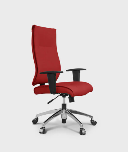 Poltrona giratória presidente Infinity Star com base relax alumínio e braço preto