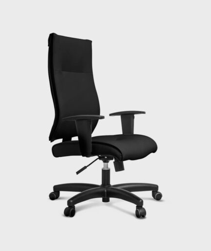 Poltrona giratória presidente Infinity Star com base relax preta e braço preto