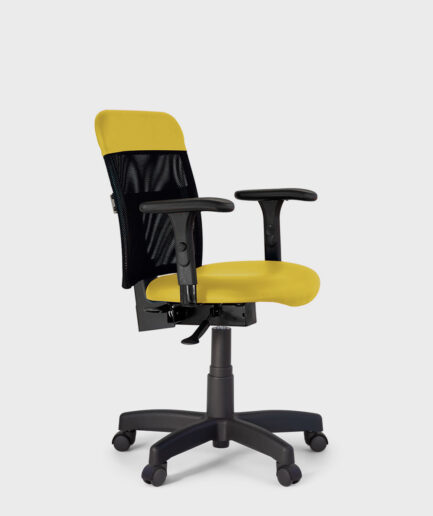 Poltrona giratória executiva Sun com base back system preta e braço preto