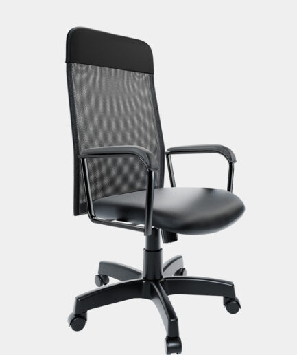 Poltrona giratória Presidente Sun com base relax preta e braço preto