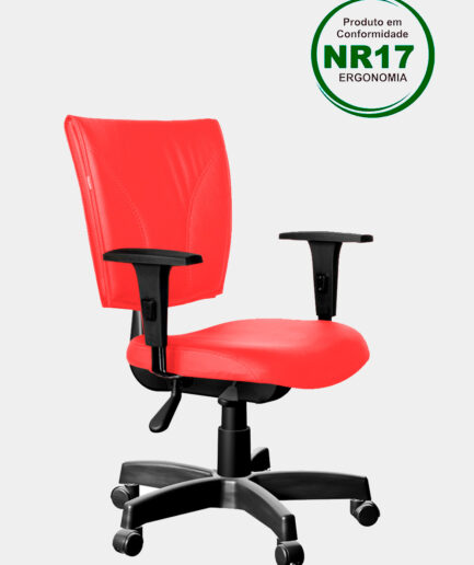 Cadeira giratória executiva B-one com base back system preta e braço preto