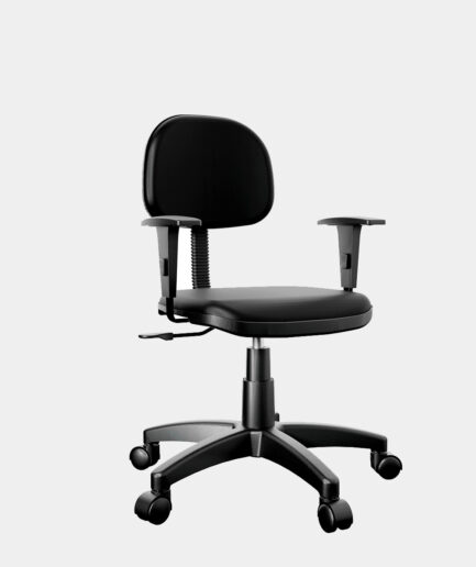 Cadeira giratória Secretária Internauta com base preta e braço preto