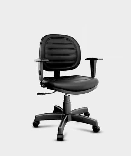 Cadeira giratória executiva Internauta com base preta e braço preto