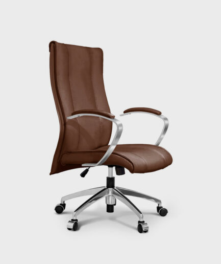 Poltrona giratória presidente Infinity com base relax alumínio e braço alumínio