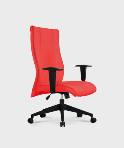 Poltrona giratória presidente Infinity com base relax preta e braço preto