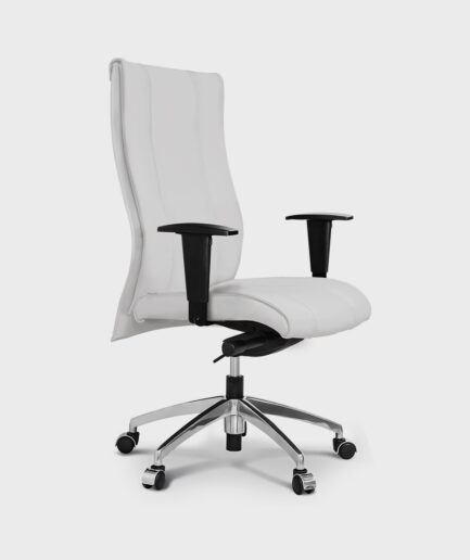 Poltrona giratória presidente Infinity com base excêntrica alumínio e braço preto