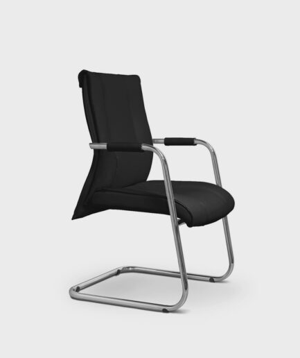 Poltrona fixa diretor Infinity com base pé-braço cromada