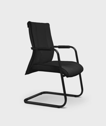 Poltrona fixa diretor Infinity com base pé-braço preta