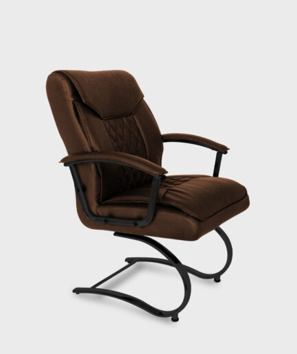 Poltrona fixa diretor Atena com base "S" preta e braço preto