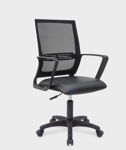 Cadeira Tela giratória Ativa01 com base preta e braço