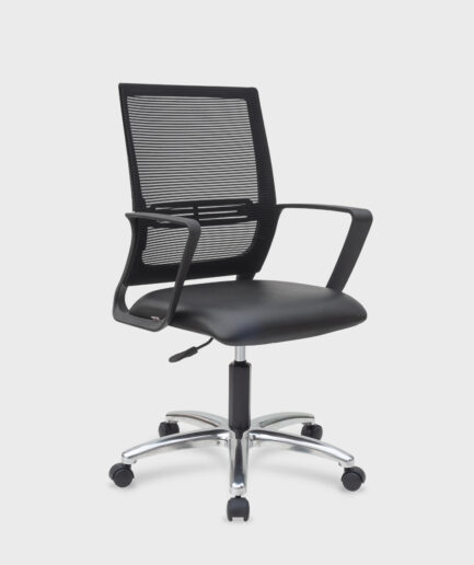 Cadeira Tela giratória Ativa01 com base alumínio e braço