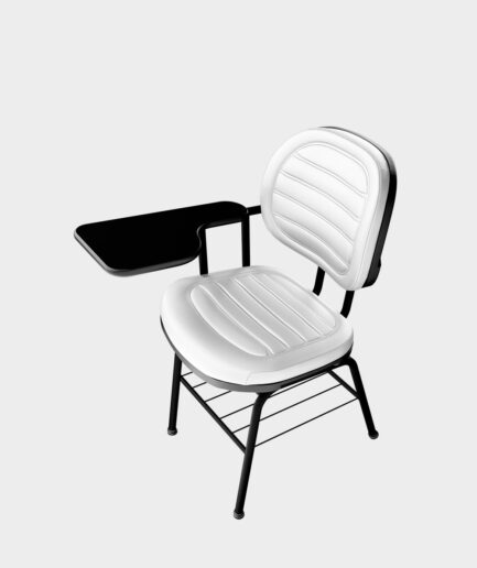 Cadeira fixa executiva universitária com base 4 pés preta