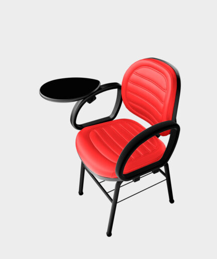 Cadeira fixa executiva universitária com base 4 pés preta