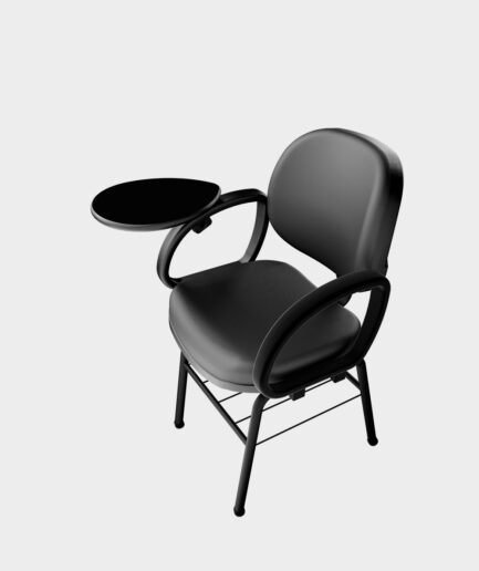 Cadeira fixa executiva universitária com base 4 pés preta