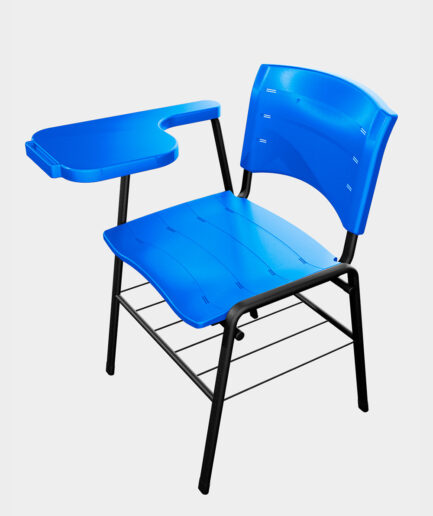 Cadeira fixa New Iso universitária com base 4 pés preta