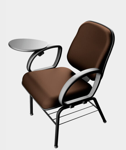 Cadeira fixa diretor universitária com base 4 pés preta