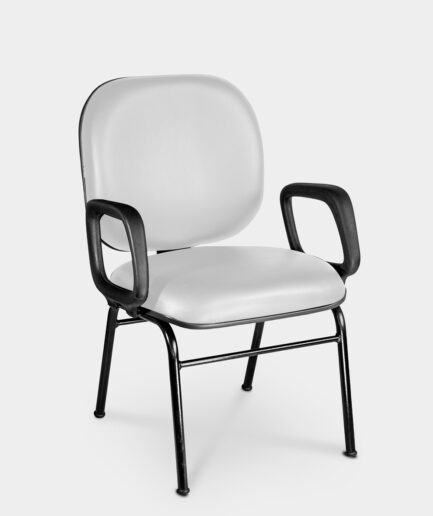 Cadeira fixa obeso Heavy com base 4 pés preta