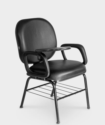 Cadeira fixa obeso Heavy universitária com base 4 pés preta