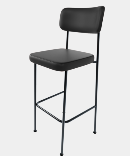 Banqueta alta Tainá com encosto estofado