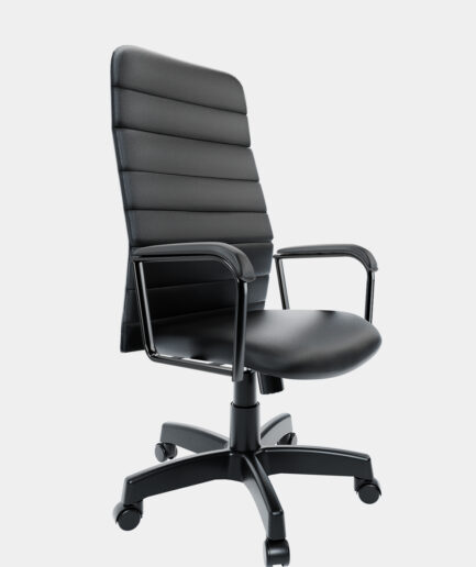 Poltrona giratória Presidente Sun com base relax preta e braço preto